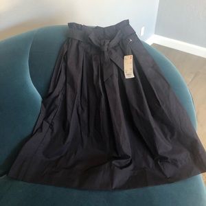 NWT Uniqlo belted high waist flare skirt